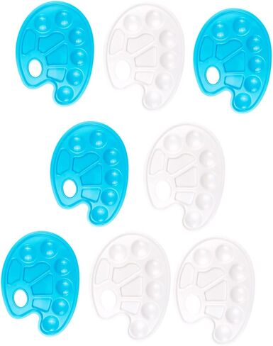 Artibetter Fish-Shaped 10-Compartment Painting Tray Set 8 Pcs Art Mixing Palette for Watercolor Pigment for Artists and Boys and Girls DIY Projects in Saudi Arabia
