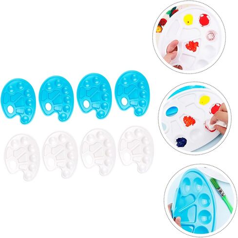 Artibetter Fish-Shaped 10-Compartment Painting Tray Set 8 Pcs Art Mixing Palette for Watercolor Pigment for Artists and Boys and Girls DIY Projects in Saudi Arabia