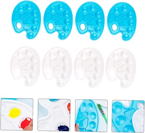 Artibetter Fish-Shaped 10-Compartment Painting Tray Set 8 Pcs Art Mixing Palette for Watercolor Pigment for Artists and Boys and Girls DIY Projects in Saudi Arabia
