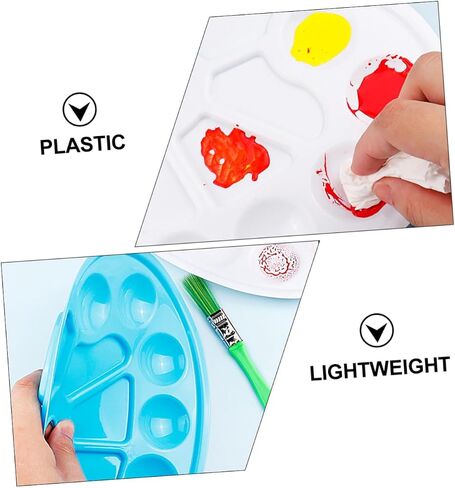 Artibetter Fish-Shaped 10-Compartment Painting Tray Set 8 Pcs Art Mixing Palette for Watercolor Pigment for Artists and Boys and Girls DIY Projects in Saudi Arabia