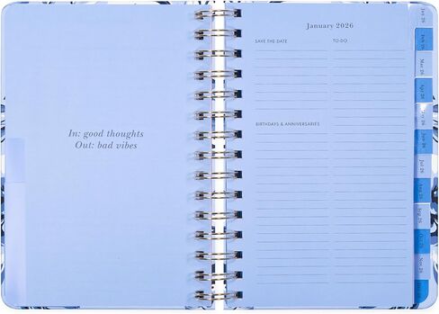 Kate Spade New York Daily Planner 2026 أجندة متوسطة يناير إلى ديسمبر 2026 ، مخطط دوامة أسبوعيًا وشهريًا مع ملصقات (زهرية) in Saudi Arabia