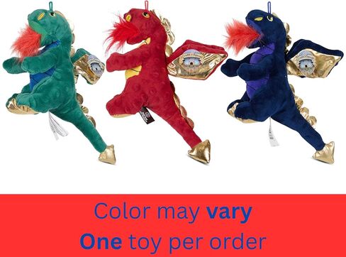 Bow Wow Fantasy Creature Plush Dog Toy - Squeaky & Crinker Dino أو Dragon - Toss ، Fetch & Play - Soft & Dating - قد تختلف الألوان in Kuwait