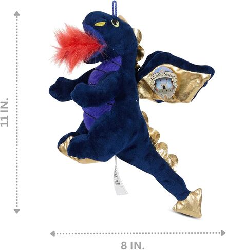 Bow Wow Fantasy Creature Plush Dog Toy - Squeaky & Crinker Dino أو Dragon - Toss ، Fetch & Play - Soft & Dating - قد تختلف الألوان in Kuwait