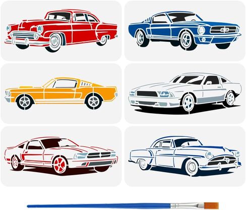 أصابع الإصبع 6pcs سيارات الرياضة مع فرشاة 1 مساءً للطلاء البلاستيكي 11.8 × 5.9 بوصة in Saudi Arabia