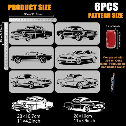 أصابع الإصبع 6pcs سيارات الرياضة مع فرشاة 1 مساءً للطلاء البلاستيكي 11.8 × 5.9 بوصة in Saudi Arabia