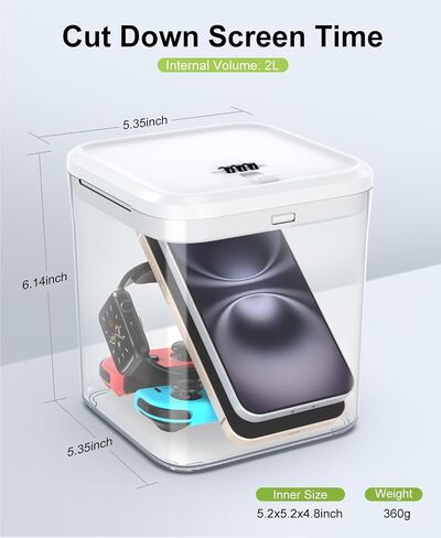 ySky Lockable Storage Box with Combination Code - Secure Medicine Safe, Phone Jail & Snack Container for Refrigerator, Home, Office- Durable Multi-Purpose Lock Box(White) in Saudi Arabia