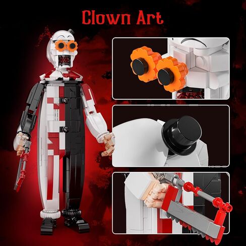 Clown Art Building Block Set, Halloween Horror Movie Sets Figure Set Compatible with Lego, Collectible Christmas Creative Toys for Film Fans Kids Boys and Girls (498pcs) in Saudi Arabia