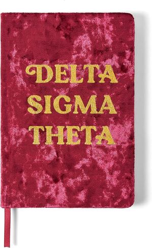 متجر نادي نسائي DST Velvet Notebook - دفتر دلتا سيغما ثيتا مع غطاء مخملي ، بصمة رقائق الذهب ، شريط ساتين ، 216 صفحة مبطنة - مجلة منظمتنا ، دلتا سيغما ثيتا هدية نسوية in Saudi Arabia
