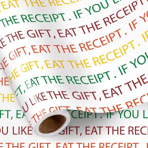 RUSPEPA Funny Wrapping Paper Roll for Men Women, Mini Roll, WARNING SH*T PRESENT INSIDE Yellow Sign Design, Prank Gift Wrap for White Elephant, Birthday and Gag Gifts, 17 Inches x 16.4 Feet in Saudi Arabia