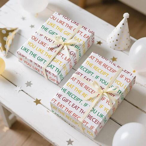 RUSPEPA Funny Wrapping Paper Roll for Men Women, Mini Roll, WARNING SH*T PRESENT INSIDE Yellow Sign Design, Prank Gift Wrap for White Elephant, Birthday and Gag Gifts, 17 Inches x 16.4 Feet in Saudi Arabia