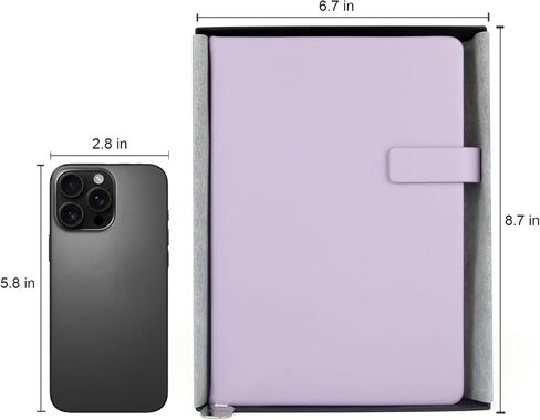 غلاف جلدي للمجلة دفتر Notebook A5 المبطن 208 صفحات 5 × 8.25 بوصة صفحات ذات حدين الذهب مع إغلاق حزام العمل المدرسي كتابة دفاتر اليومية للنساء للرجال هدايا مربع التغليف الضوء الأرجواني in Kuwait