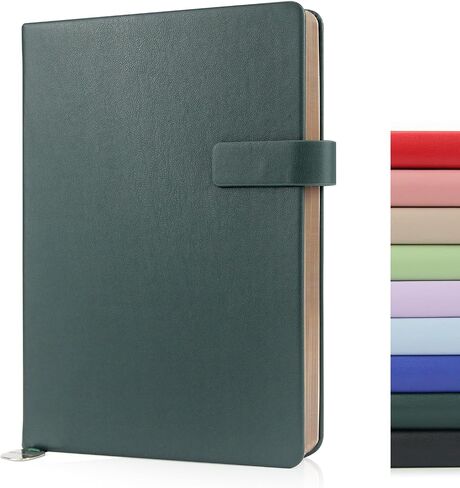 غلاف جلدي للمجلة دفتر Notebook A5 المبطن 208 صفحات 5 × 8.25 بوصة صفحات ذات حدين الذهب مع إغلاق حزام العمل المدرسي كتابة دفاتر اليومية للنساء للرجال هدايا مربع التغليف الضوء الأرجواني in Kuwait