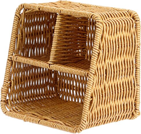 BTSKY 3 Slots Natural Woven Remote Control Holder for Desk Rattan Media TV Caddy Storage Holder Office Supply Storage Rack Desk Accessories Organizer For Living Room Bedroom Countertop, Dark Brown in Saudi Arabia