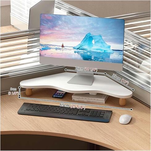 مراقبة الحاسوب في ركن الحاسوب ، Riser ، Triangle Monitor Stand Riser ، Office Desktop Storage Skelf Monitor Monitor Stands (White) in Saudi Arabia