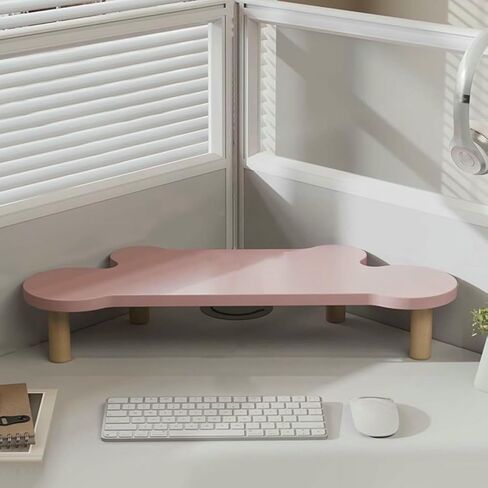 Corner Monitor Stand for Office, Wood Computer Laptop Risers Save Space, Ergonomic Triangular Monitors Storage Shelf in Saudi Arabia