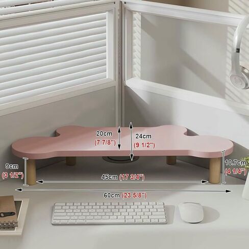 Corner Monitor Stand for Office, Wood Computer Laptop Risers Save Space, Ergonomic Triangular Monitors Storage Shelf in Saudi Arabia