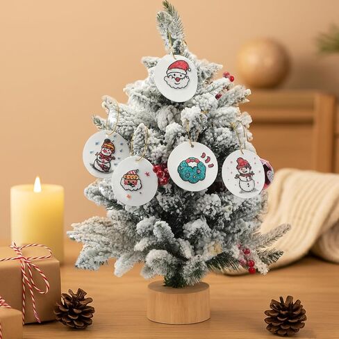 AmazingSpark 64 Pcs Christmas Magic Foam Texture Painting Kit 36 Pcs Foam Texture Paper 24 Colors Markers 3D Effect DIY Blank Christmas Tree Ornaments to Paint for Crafts Home Hanging (Classic) in Saudi Arabia