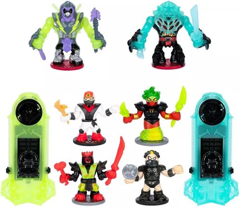 Sunday Sunshine Exclusive Legends of Akedo Ninja Fury Battle Pack Action Figure Set - 6 Pack with 2 Exclusive Glow-in-The-Dark Ninja Bosses: Bossmode Glitchblade and Spirit Weaver in Saudi Arabia