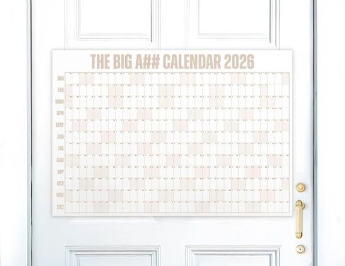 تقويم الباب Big A ## لعام 2026-مخطط محو جاف لمدة 365 يومًا من المدمجة-مكونة من عام واحد-معلقة سهلة ، عطلات نهاية الأسبوع المظللة-محايدة ، 49.875 "× 34.375" in Kuwait