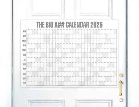 The Big A## Door Calendar for 2026 – Year-at-a-Glance Compact 365-Day Dry Erase Planner – 1 Expo Marker & 100 Color-Coded Labels Included – Easy Hanging, Shaded Weekends – Neutral, 49.875" x 34.375" in Saudi Arabia