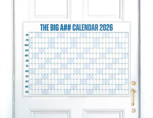 تقويم الباب Big A ## لعام 2026-مخطط محو جاف لمدة 365 يومًا من المدمجة-مكونة من عام واحد-معلقة سهلة ، عطلات نهاية الأسبوع المظللة-محايدة ، 49.875 "× 34.375" in Kuwait
