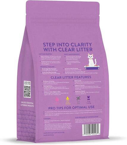 Lavender Cat Sterter-بلورات خفيفة الوزن خفيفة الوزن ، غير مقاس ، خالية من الغبار للتحكم في الرائحة ، و scoopfree و scoopfle in Kuwait