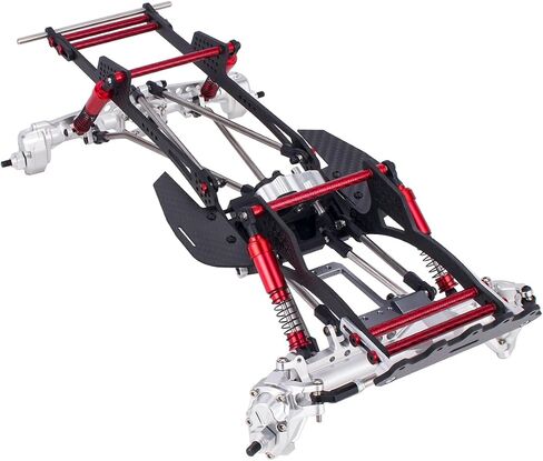 RC Performance Carbon LCG chassis مجموعة مع امتصاص صدمة علبة التروس لـ 1/10 RC Crawler SCX10 CAPRA (مجموعة الروابط) in Saudi Arabia