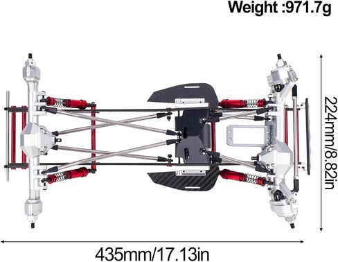 RC Performance Carbon LCG chassis مجموعة مع امتصاص صدمة علبة التروس لـ 1/10 RC Crawler SCX10 CAPRA (مجموعة الروابط) in Saudi Arabia