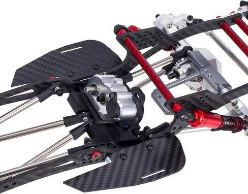 RC Performance Carbon LCG chassis مجموعة مع امتصاص صدمة علبة التروس لـ 1/10 RC Crawler SCX10 CAPRA (مجموعة الروابط) in Saudi Arabia
