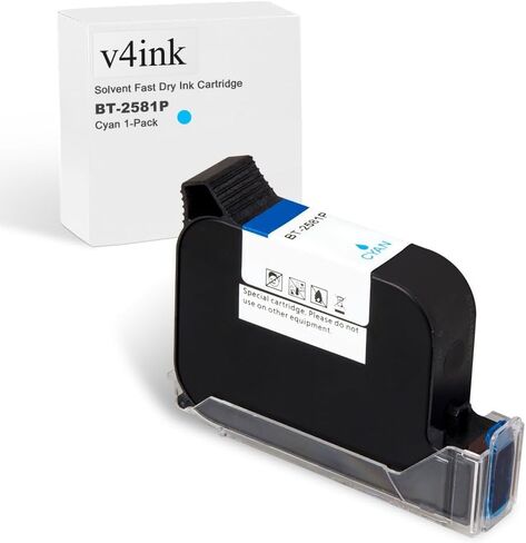 v4ink Bentsai BT-2580P Black Ink Cartridge 42ml Solvent Fast Dry Ink Replacement for Handheld Inkjet Printer BT-HH6105B2, BT-HH6105B3, B10 in Saudi Arabia