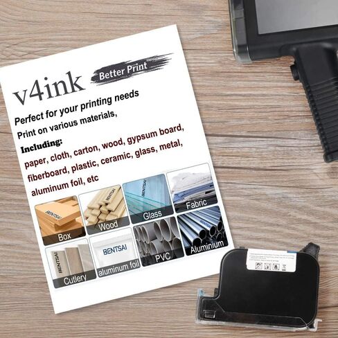 v4ink Bentsai BT-2580P Black Ink Cartridge 42ml Solvent Fast Dry Ink Replacement for Handheld Inkjet Printer BT-HH6105B2, BT-HH6105B3, B10 in Saudi Arabia