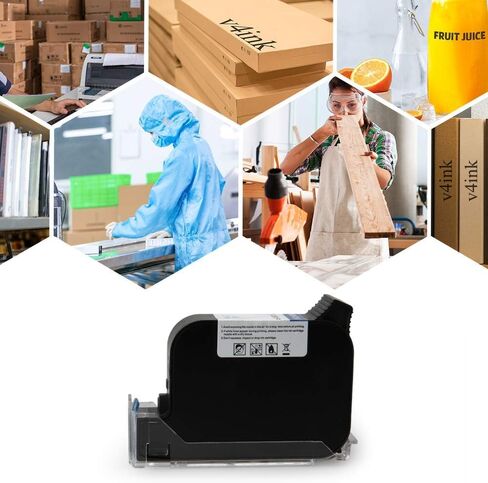 v4ink Bentsai BT-2580P Black Ink Cartridge 42ml Solvent Fast Dry Ink Replacement for Handheld Inkjet Printer BT-HH6105B2, BT-HH6105B3, B10 in Saudi Arabia