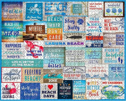 White Mountain I Love The Beach Puzzle 1000 Piece Vintage Summer Jigsaw Puzzles for Adults and Families in Saudi Arabia