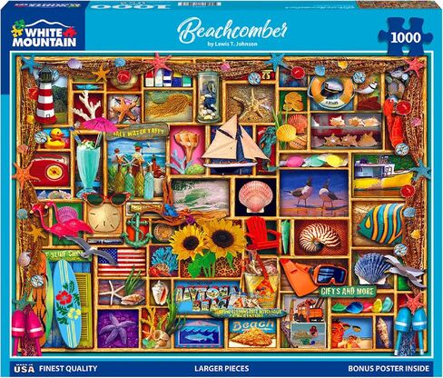 White Mountain Beach Comber Puzzle 1000 Piece Summer Jigsaw Puzzles for Adults and Families in Saudi Arabia