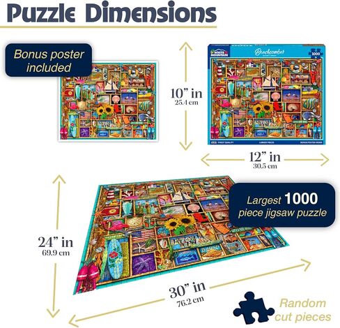 White Mountain Beach Comber Puzzle 1000 Piece Summer Jigsaw Puzzles for Adults and Families in Saudi Arabia