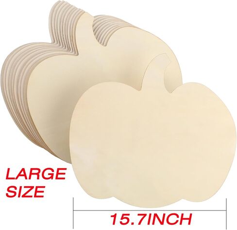 Jetec 12 Pieces 16 Inch Large Halloween Wooden Pumpkin Cutout Unfinished Wooden Blank Pumpkin Shape Cutout for Thanksgiving Party Fall Party DIY Craft Decoration Supplies in Saudi Arabia
