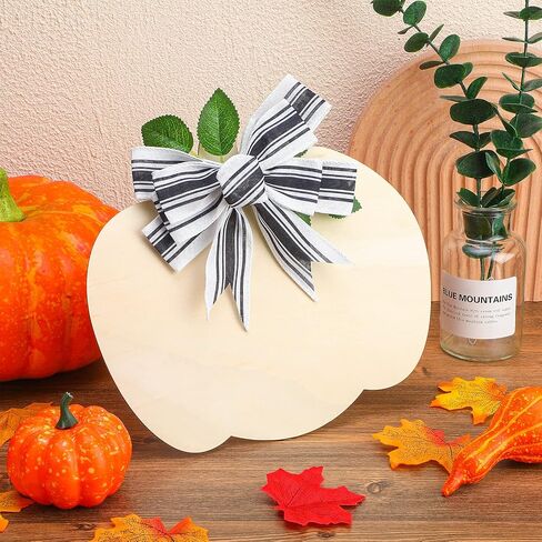 Jetec 12 Pieces 16 Inch Large Halloween Wooden Pumpkin Cutout Unfinished Wooden Blank Pumpkin Shape Cutout for Thanksgiving Party Fall Party DIY Craft Decoration Supplies in Saudi Arabia
