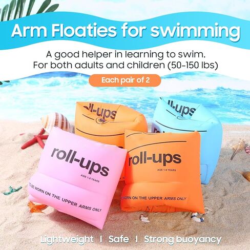 Arm Floaties for Kids 3-5 - Pool Floats Kids Blow up Water Wings, Swimming Arm Bands Floatation for Children and Adults in Kuwait