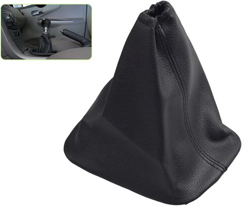 Car Shift Gear Stick Handbrake Cover Manual Shift Boot Black Leather Boot Cover Case for to-yo-ta Co-Rolla 2007 2008 2009 2010 2012 2013 in Kuwait