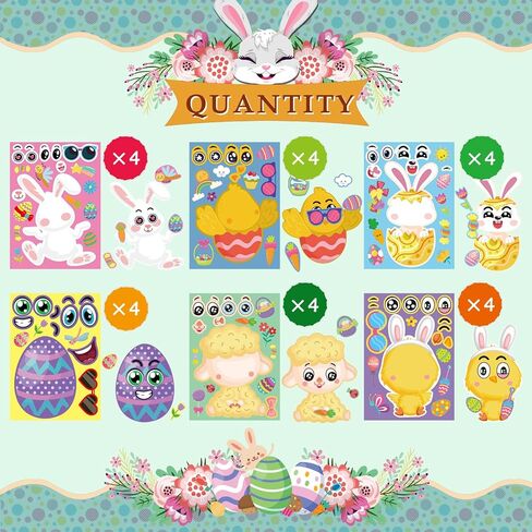 24 ورقة ملصقات هالوين للأطفال تصنع ملصقات وجه ، وصنع ملصق خاص بك لـ Halloween Kids Party Party Favors Crafts Game supplies Supplies in Kuwait