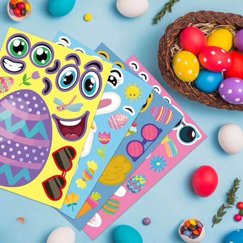 24 ورقة ملصقات هالوين للأطفال تصنع ملصقات وجه ، وصنع ملصق خاص بك لـ Halloween Kids Party Party Favors Crafts Game supplies Supplies in Kuwait