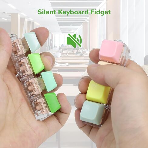 Keyboard Fidget Toys- 3Pcs Fidget Keyboard Clicker Keyboard Button Fidget Keychain Decompression Toys for Stress Relief Office Pass The Time or Gift (Style A) in Kuwait