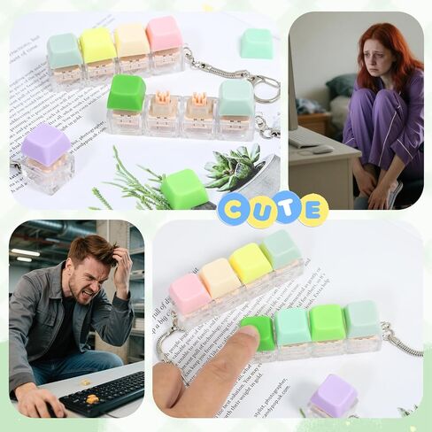 Keyboard Fidget Toys- 3Pcs Fidget Keyboard Clicker Keyboard Button Fidget Keychain Decompression Toys for Stress Relief Office Pass The Time or Gift (Style A) in Kuwait