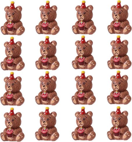 50pcs Mini Resin Teddy Bear Figurines for Counting, Tiny Teddy Bear Bulk Miniature Figures to Hide Small Cute Animal Figure Little Birthday Decoration for DIY Craft Garden Fairy House (5 Colors) in Saudi Arabia