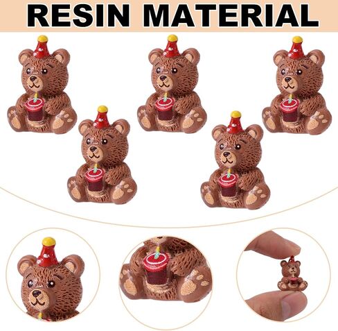50pcs Mini Resin Teddy Bear Figurines for Counting, Tiny Teddy Bear Bulk Miniature Figures to Hide Small Cute Animal Figure Little Birthday Decoration for DIY Craft Garden Fairy House (5 Colors) in Saudi Arabia