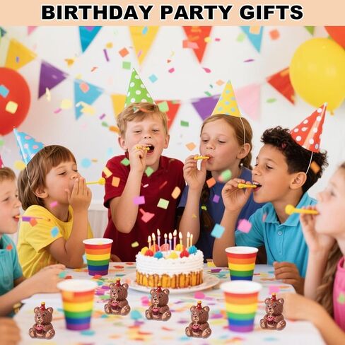 50pcs Mini Resin Teddy Bear Figurines for Counting, Tiny Teddy Bear Bulk Miniature Figures to Hide Small Cute Animal Figure Little Birthday Decoration for DIY Craft Garden Fairy House (5 Colors) in Saudi Arabia