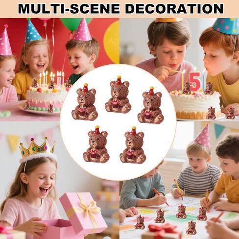 50pcs Mini Resin Teddy Bear Figurines for Counting, Tiny Teddy Bear Bulk Miniature Figures to Hide Small Cute Animal Figure Little Birthday Decoration for DIY Craft Garden Fairy House (5 Colors) in Saudi Arabia