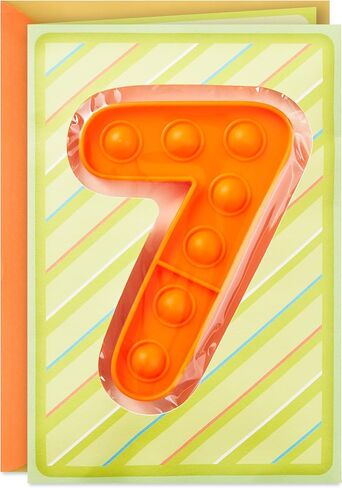 Hallmark 7th Birthday Card for Kids with Detachable Pop It! Toy in Saudi Arabia