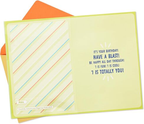 Hallmark 7th Birthday Card for Kids with Detachable Pop It! Toy in Saudi Arabia