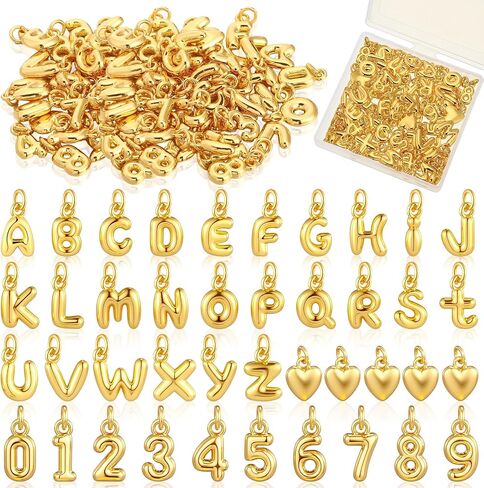 Tondiamo Gold Bubbled Charm for Jewelry Making Gold Letter Charm A- Z Alphabet Pendant Letters 3D Bubble Glitter Trendy Chunky Initial Alphabet for Women DIY Craft Bracelet Necklace in Saudi Arabia